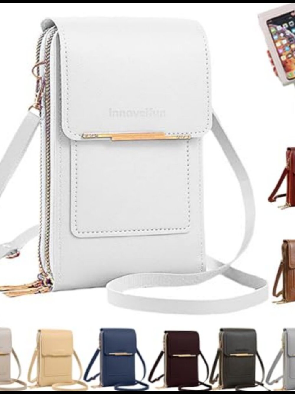 Anti-Theft RFID Crossbody Phone Purse Wallet Touchscreen Window Women